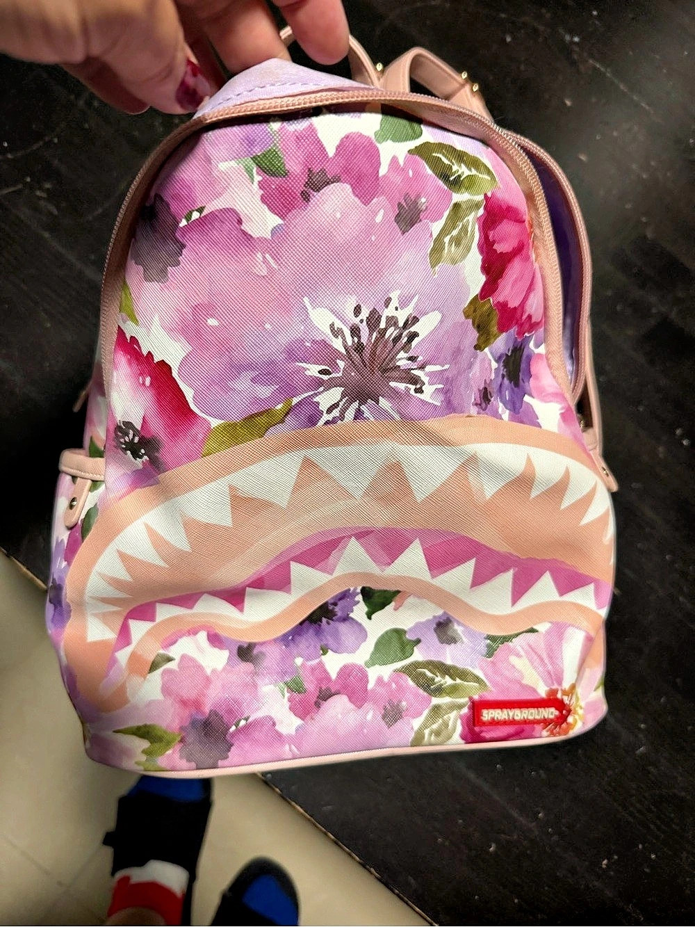 Sprayground Mini Floral Savage Backpack Pink & Purple and Mini Duffle bag